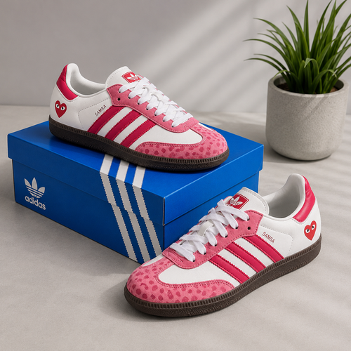 adidas Samba OG x Comme des Garçons PLAY – Blanc & Rose