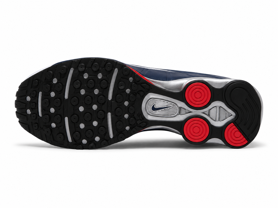 Nike Shox R4 Blanc/Bleu Marine/Rouge