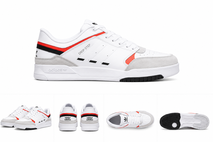 Adidas Drop Step Blanc/Gris/Rouge