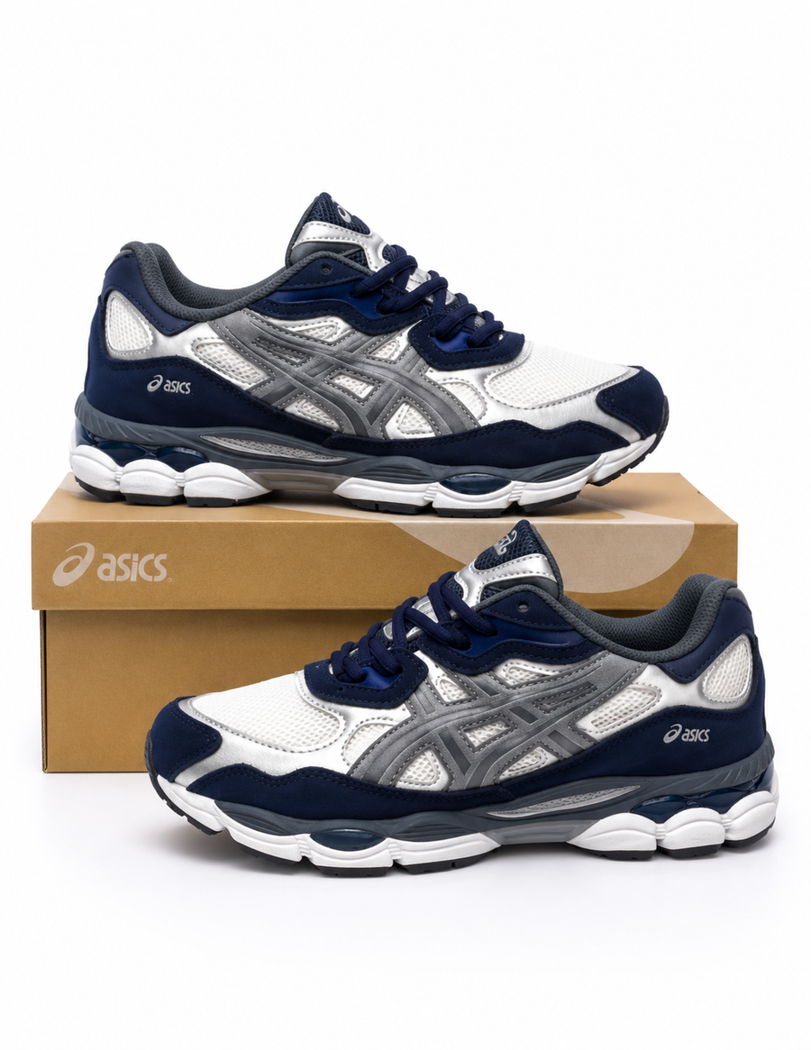 ASICS GEL-NYC Bleu Marine & Argent – Confort et Performance