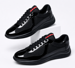 Prada Sneakers Noir Brillant – Luxe & Élégance