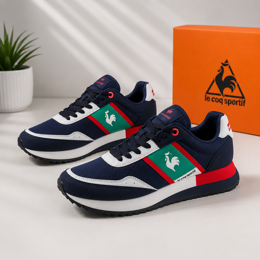Le Coq Sportif Racer Classic – Bleu Marine / Vert / Rouge