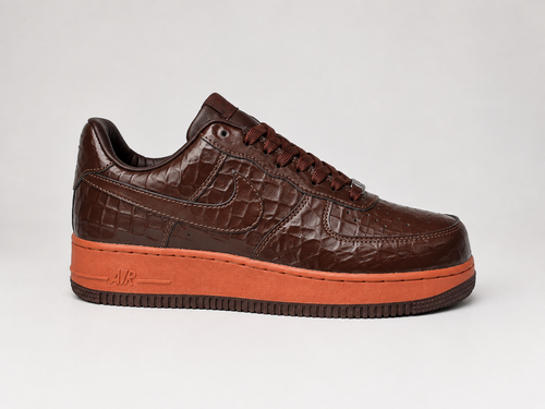Nike Air Force 1 Marron Croco – Semelle Orange