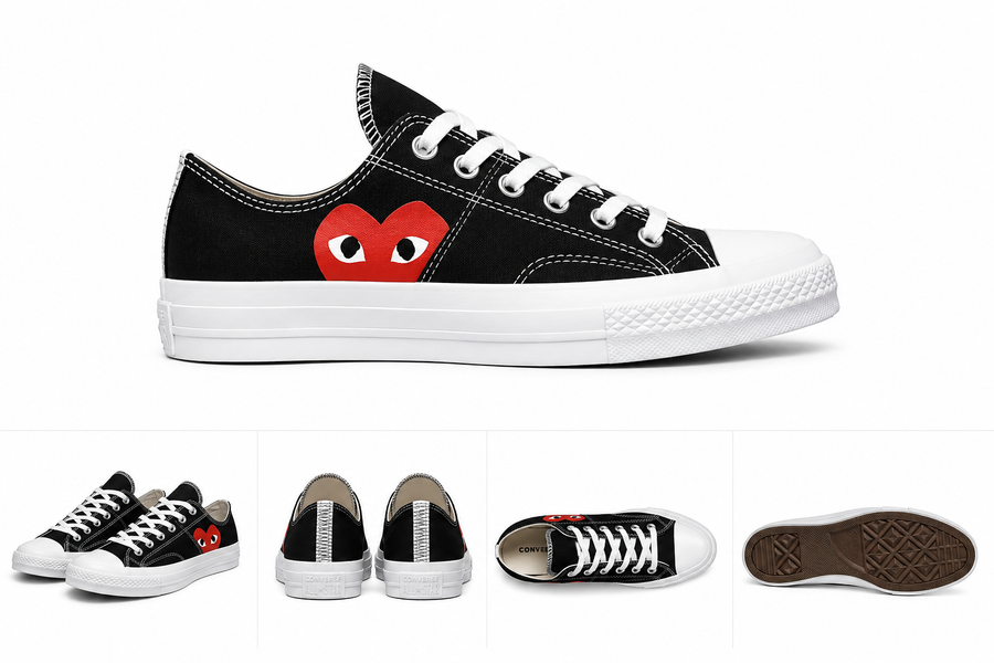 Converse x Comme des Garçons PLAY Chuck Taylor Low – Noir/Blanc