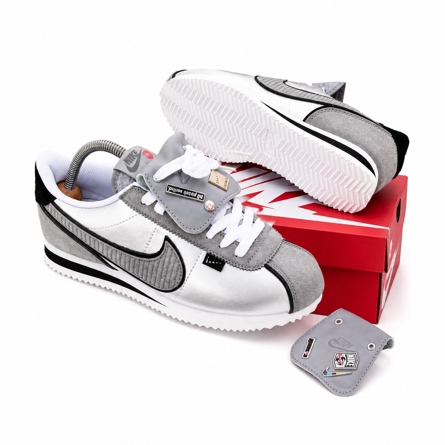 Nike Cortez Premium Silver/White – Élégance & Confort